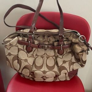 Stylish coach Brown Patterned Women's Bag